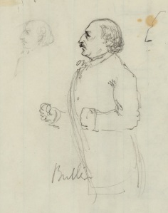 Detail of a sketch Alfred Waud made of Benjamin Butler (Library of Congress).